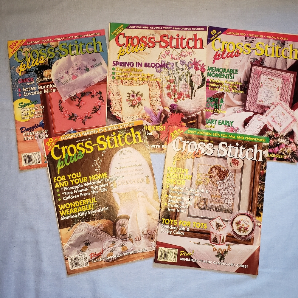 Lot of 5 Cross Stitch Magazines (1992)